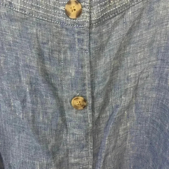 Talbots linen chambray blouse tie waist coastal 3X - Picture 10 of 10